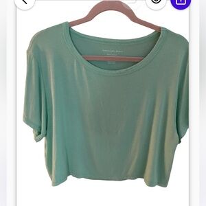 American Eagle outfitters, soft and sexy cropped Tee. Size large. Minty green